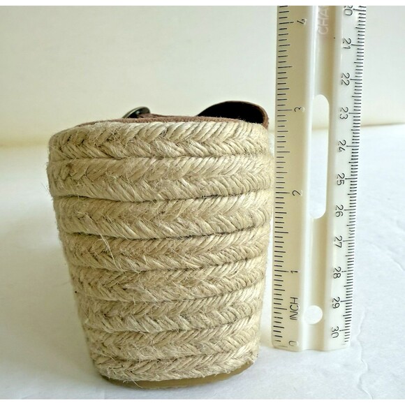 Hillard & Hanson Womens Dessa Caramel Cognac Leather Wedge Slip On Open Toe Sz 8 - Picture 7 of 9